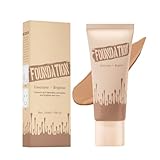 Liquid Foundation Make Up, Full Coverage Concealer Foundation FüR Das Gesicht Wasserfester, Hydratisierender & Leuchtender Makeup Concealer FüR Alle Hauttypen (F)