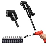 3 Stk Winkelschrauber Aufsatz Set, 105° Winkelschrauber Vorsatz Adapter mit 1/4-Zoll Sechskantschaft, Winkelgetriebe Winkelaufsatz für Akkuschrauber, Ideal für Bauarbeiter, Garage und Heimwerker