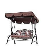 TYBEITAO 600D Hochwertiges,Silberbeschichtetes Oxford-Gewebe Hollywoodschaukel Dachbezug für Terrasse,Rasengarten,Party Abdeckung Hollywoodschaukel,Brown-164 * 114 * 15cm