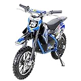 Actionbikes Motors Kinder Elektro Crossbike Gepard | 𝟱𝟬𝟬 Watt Motor bis 𝟐𝟓 km/h - Motorrad - Pocket Bike - Dirt Bike - Motocross - Pocketbike - Motorsport - Dirtbike - Enduro ab 6 Jahren (Blau)