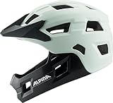 Alpina Rupi - Leichter und Sicherer Fullface-Helm für Kinder und Jugendliche, passend für Mountainbike-Einstieg, Abnehmbarer Kinnbügel, Verstellbare Passform, Optimal Belüftung, White matt, 50-55 cm