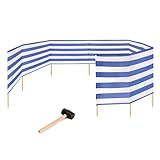 Garronda Strand Windschutz Sichtschutz 12m lang Plus Gummihammer GAEX001 (Streifen, 12 m)