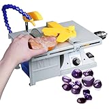 Lapidar-Tischkreissäge – Polier- und Poliermaschine für Steine – Multifunktionale Schleifmaschine mit Einstellbarer Geschwindigkeit, mit einstellbarem Wasserrohr – Schnitthöhe 4 cm – Unterst