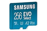 Samsung EVO Select microSD Speicherkarte (MB-ME256KA/EU), 256 GB, UHS-I U3, Full HD, 130MB/s Lesen, für Smartphone und Tablet, inkl. SD-Adapter