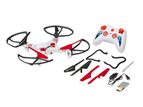 Revell Control RC Quadrocopter für Einsteiger, ferngesteuert mit 2,4 GHz Fernsteuerung, robust, Wechsel-Akku, Headless, Flip-Funktion, Geschwindigkeitsstufen, LED-Beleuchtung, Propellerschutz - 23937