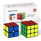 ROXENDA Zauberwürfel, Speed Würfel Set mit 2X2 3X3 Cube Originale, Aufkleber Speedcube mit Anleitung