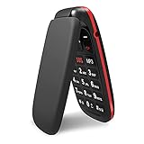 ukuu Klapphandy 1,8' GSM Mobiltelefon Dual SIM Seniorenhandy ohne Vertrag mit großen Tasten und Batterie mit großer Kapazität Kinderhandy - Schwarz, vodafone