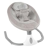 Babywippe, Elektrische Babywippe mit Fernbedienung, 4-Gang-Schaukel und 4-Gang-Timing, Reichweite der Fernsteuerung 5m, Bluetooth-Musik, Belastbarkeit 18kg für 0-18 Monate