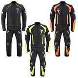 Motorradkombi Herren 2-teilig – Textil Motorradanzug mit Jacke & Hose, atmungsaktiv & wasserdicht, Touring & Racing (GREEN, L)