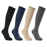 sockenkauf24 1 | 2 | 4 Paar Stützstrümpfe Reisestrümpfe Kompressionsstrümpfe Damen & Herren Stützkniestrümpfe 41900 WP (39-42 | 2 Paar, Jeans)