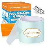 Hymarvo Pool Reparaturset Unterwasser,7.5x100cm Pool Flicken Selbstklebend Set,PVC Pool Flickzeug Klebeband Wasserdichtes,Unterwasserkleber Flex Tape für Pool,Poolfolie,Schlauchboot,Luftmatratze