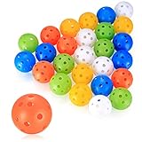 Xiaomoyu 28 Stück Golf Übungsbälle, Air Flow Hollow Übungsgolfbälle, 40mm Kunststoff Golftrainingsbälle für Swing Übung Driving Range Home Outdoor Golfspiele Erwachsene