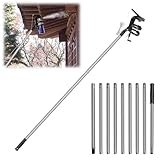 Kaezoy Greifzange Für Senioren Müllgreifer Mit Edelstahlstab 3.6m Teleskopierbar 30cm Abschnitte 3/4' Gewinde Für Haushalt Garten Und Reinigung (B)