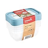 keeeper Tiefkühldosenset 5-teilig, Wiederbeschreibbarer Deckel, 5 x 500 ml, 15,5 x 10,5 x 6 cm, Mia Magic Ice, Nordic Blue