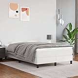 BAZZI Boxspringbett 120 x 200 cm Polsterbett Komplettes Bettset Mit Lattenrost Weiß-15 Kunstleder Jugendbett Perfekt für Jugendzimmer, Futonbett
