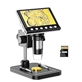 Leipan LPM7 4.3' Digital Mikroskop für Kinder Erwachsene, 1000X facher Vergrößerung IPS Handmikroskop mit 8 Einstellbaren LED Licht, USB to PC - Windows/Mac kompatibel, Inklusive 32G TF-Karte