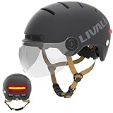 LIVALL L23 Fahrradhelm mit LED-Leuchten und abnehmbarem Visier – Urbaner Fahrradhelm für Erwachsene – NTA8776-zertifiziert, SOS-Alarm und IPX4 wasserdicht, E-Bikes, Roller