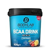 Bodylab24 BCAA Drink Powder Matrix Formula Fruchtmix 300g, enthält 5g BCAA pro Portion, mit Glutamin, Vitaminen und Magnesium, beliebt bei Sportlern