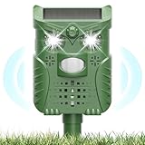 Katzenschreck, Marderschreck mit LED-Blitz, Tiervertreiber, Wasserdicht IP65, Solarbetrieb gegen Katzen, Tauben, Waschbären, Hunde, Marder, Reiher Katzenschreck Solar für Outdoor und Garten