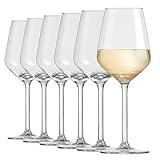 Murago - 6er Set Weißweingläser Elegance ca. 380 ml - Weißweingläser elegante Weingläser Weinglas für 380ml Weißwein Gläser bauchig Weißweinglas spülmaschinenfest groß Weissweingläser