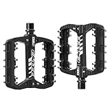 Fahrradpedale – 2 Stück Mountainbike-Pedale – Paar Mountainbike-Pedale mit breiter Plattform | Leichte Fahrradpedale aus Aluminiumlegierung von Du-Bearing mit Reflektoren Stvzo zugelassen für