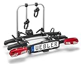 Uebler Heckträger H21 Z 90° Abklappwinkel - Fahrradträger für 2 Fahrräder - E-Bike geeignet - Aluminium - Wegklappbar - 60 kg Zuladung