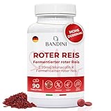 Bandini® Fermentierter Roter Reis aus Monascus purpureus - 99,7mg Red Rice - 2,9mg Monacolin K - Ohne Zusatzstoffe, Vegan, GVO-frei, Laborgeprüft - 90 leicht zu schluckende Tabletten (3 Monate)