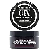 AMERICAN CREW – Heavy Hold Pomade, 85 g, Stylingpomade für Männer, Haarprodukt mit extrem starkem Halt, Stylingprodukt für Frisuren mit viel Glanz, wasserbasiert, Unparfümiert