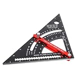 Tofficu Verstellbarer Aluminium Zimmermannswinkel Präziser Winkelmesser und Anschlagwinkel für Holzbearbeitung und Schreiner mit Robustem Messlineal
