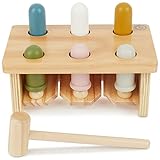 Bieco Klopfbank ab 1 Jahr | Baby Hammerspiel ab 1 Jahr Holz | Motorikspielzeug ab 1 Jahr Aktivityboard Baby Klopfspiel hämmerchenspiel Hammerspiel Baby Hammerbank Montessori Hammer Holzspielzeug