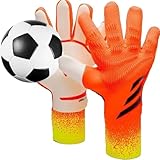Mayhug Fußball-Torwarthandschuhe, Fußball-Torwarthandschuhe in den Größen 6/7/8/9/10, starker Empfänger, American Football für Herren, Jungen, Jugendliche, Kinder (Größe:7, Orange Gelb)