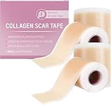2 Stück Silikon Narbenpflaster, 4x150 Cm Silikon-Narbenpflaster für Gesicht mit Kollagen, Narbenpflaster Silikon gegen Falten, Sicher & Wirksam bei Narben, Atmungsaktiv, Silicone Scar Tape in Farbbox