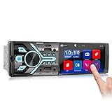 XOMAX XM-V426 Autoradio mit 4.1' / 10 cm Touchscreen Bildschirm I Bluetooth I USB, SD, MIC, AUX I Anschlüsse für Rückfahrkamera I USB-Ladefunktion I 1 DIN