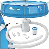 tectake® Swimming Pool, Komplettset Schwimmbecken, Aufstellpool groß, Gartenpool, Outdoor Frame Pool, Swimmingpool, Schwimmpool, Schwimmbad, Stahlrahmenbecken für Garten Ø 300 x 76 cm - blau