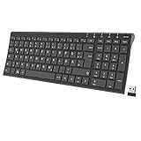 iClever 2.4G Kabellose Tastatur, Aluminium Wieder aufladbare ultraflache Wireless Keyboard, QWERTZ Layout, für Computer/Desktop/PC/Laptop/Oberfläsche/Mac/Chrome OS und Windows 10/8/7/Vista/XP