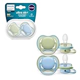 Philips Avent ultra air Schnuller – Leichte, atmungsaktive Schnuller für Babys im Alter von 0–6 Monaten, BPA-frei mit Transportbehälter als Sterilisator, 2er-Pack, Modell SCF085/21