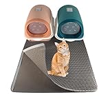 LINUMA® Katzenklo XXL Matte 90x76cm Grau, Katzenklo Matte, Katzenstreu Matte, Katzenmatte Katzenklo, Matte Katzenklo Unterleger, Katzenstreumatte, Matte Katzenklo, Decken & Möbel für Katzen