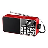 Sghtil Tragbare Radios – AM/FM-Radio, digital, wiederaufladbar, mit TF-Karte – Überlebenstaschenlampe mit Kopfhöreranschluss für Wandern, drinnen und draußen