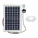 HpLive Solar Teichpumpe mit Filter, 10W 9V Solarpanel Unterwasserpumpe für Teich Aquarium Sauerstoffzirkulation 2,5m Förderhöhe