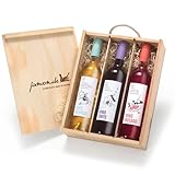 Geschenk für Weinliebhaber | Weingeschenk SPANIEN | Je 1 Flasche Rotwein, Weißwein & Roséwein aus D.O. Utiel Requena | Geschenkfertig verpackt in rustikaler Weinkiste aus Holz | jamon.de