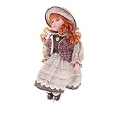 T TOOYFUL 40cm Vintage Elegante Porzellan Puppe Mädchen Puppe Im Kleid Kinder Sammler Spielzeug - C