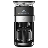 Krups KM8328 Grind Aroma Kaffeemaschine mit Mahlwerk | 24-Stunden-Timer | 180 g Bohnenbehälter | 1,25 L Fassungsvermögen für bis zu 15 Tassen Kaffee | Auto-Off-Funktion | 3 Mahlgrade | Schwarz
