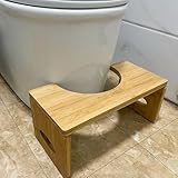 Zusammenklappbares Bambus-Töpfchen für Erwachsene und Kinder, Toilettenhocker, rutschfester Kothocker für Badezimmer, Hocker, Tritthocker, tragbar und platzsparend
