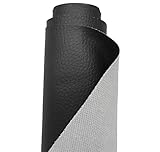 A-Express Premium Gekörnt Wasserdicht Kunstleder Gekörnt Lederimitat Texturiert Lederstoff Meterware - 50cm x 140cm (Schwarz)
