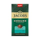 Jacobs Filterkaffee Krönung Balance, mittlere Röstung, Kaffee gemahlen, geröstet in Deutschland, ideal für Filterkaffeemaschine & French Press, Intensität 5/10, 500 g