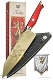 Dalstrong Kochmesser - 20,3 cm - Game of Thrones™ - House Lannister™ Edition - Deutscher Premium Stahl Full Tang - Professioneller G10-Griff - Sammelartikel Küchenmesser Kochen - Lederscheide