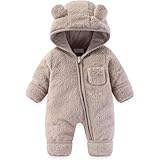 Neugeborenes Baby Bär Strampler Outfit Anzug Umschlag Fäustlinge Füßlinge Mädchen Jungen Winter Schneeanzug Fleece Kleidung Kapuzenoverall Kuschelige Hausschuhe Kinder