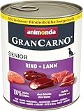 animonda GranCarno Senior Rind + Lamm (6 x 800 g), Hunde Nassfutter für ältere Hunde ab 7 Jahren, Nassfutter mit 100% frischen Zutaten, Senior Hundefutter ohne Getreide