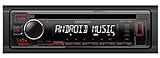 Kenwood KDC-130UR CD-Autoradio mit RDS (Hochleistungstuner, USB, AUX-Eingang, Android Control, Bass Boost, 4x50 Watt, Rot) Schwarz