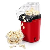 Popcornmaschine 1200W Elektrische Heißluft-Popcorn maschine mit Messbecher & Butterschmelztablett, 2 Minuten schnelles Herstellen von Popcorn Gesundes Ölfrei für Zuhause Kinder Filmabend